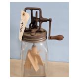 2 QUART BUTTER CHURN WITH GLASS JAR