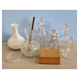 2 DECANTERS MISSING STOPPERS