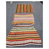 3 CROCHETED  AFGHANS