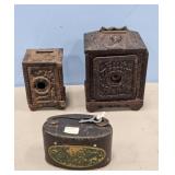 2 CAST IRON BANKS & OTHER