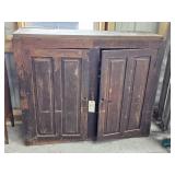 EARLY CUPBOARD TOP WITH WIDE BOARD SHELVES