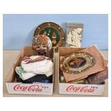 EARLY TEE SHIRTS, CERMIC MASK, PLATE & OTHER ITEMS