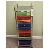 CHROME FRAMED RACK W/DRAWERS