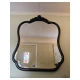 CHERRY FRAMED WALL MIRROR  W/BLEVED EDGE
