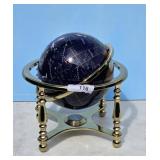 SMALL WORLD GLOBE MARBLE TYPE/GLASS W/STAND