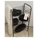 FUR TYPE HATS & WHITE SCARF & RACK