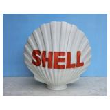 MILK GLASS SHELL GAS TOPPER APPROX. 19.5 INCHES