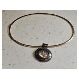 14K NECKLACE W/STERLING PENDT