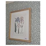 PAIR OF FRAMED ARTWORK-IRIS & MINT