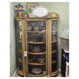 CURVED FRONT CHINA CABINET-NO CONTENTS SELLS WITH