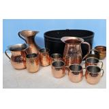 HAMMERED COPPER WATER PITCHERS & OTHER