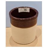 1/2 GALLON BROWN AND WHITE CROCK