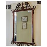 CHERRY FRAMED WALL MIRROR 21X53 INCHES