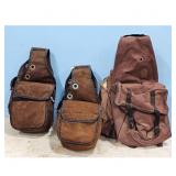3 Saddle Bags - Brown Canvas