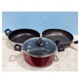 Betty Crocker Cookware Set - Pots, Pans, Glass Lid