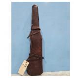 Leather Gun Scabbard - Rifle Case, Brown, Straps