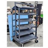 Metal Shop Cart - Rolling Shelves, Gray