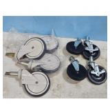 2 sets of Caster Wheels - Swivel, Stem Mount