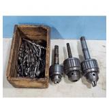 Jacobs Drill Chucks - Assorted Sizes, w/Drill Bits