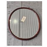 Round Wood Framed Mirror 38 inch x 32 inch