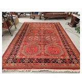 8ft x 11ft Red Patterned Area Rug
