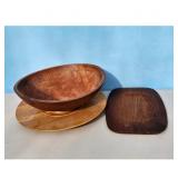 Wooden Bowl and Plate Lot