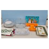 Assorted Serving Dishes and Trays Lot