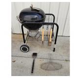 Black Kettle Grill with Grilling Tools
