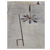 Metal Garden Wind Spinner with Shovel Blades