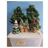 Assorted Decorative Christmas Trees - Lot of 5