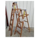 Werner Wooden Stepladders Lot of 2