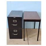 Filing Cabinet & Side Table Lot