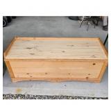 Unfinished Wood Storage Trunk Chest