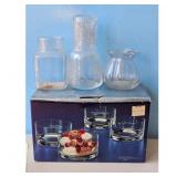 Assorted Glass Vases and Dessert Bowls Set
