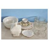 Vintage Milk Glass and Clear Glassware Lot
