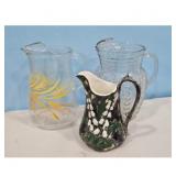 3 Assorted Glass Pitchers