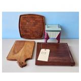 Wooden Cutting Board Lot 4 Pieces