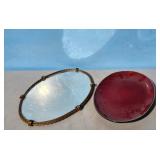 Mirror Tray and Pier 1 Plate Lot