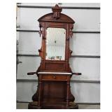 Antique Hall Tree w/ Mirror/Marble Top/Umbrella