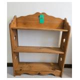 Wooden 3-Tier Shelf with Heart Cutouts