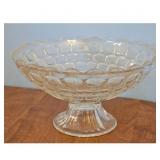 Vintage Clear Glass Compote Bowl Pedestal