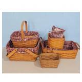 5 Longaberger Baskets with American Flag Liners
