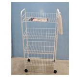 White 4-Tier Wire Storage Cart SHOWER LINER