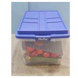 Hefty Storage Bin with Christmas Ornaments and Cra