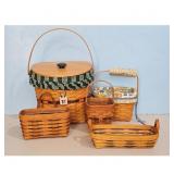 Longaberger Woven Baskets Set of 5 - Various Sizes
