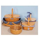 Longaberger Basket Set with Lids and Liner