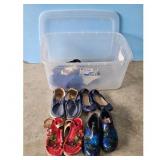 Lot of Womens Shoes and Storage Bin
