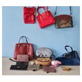 Michael Kors & Coach Red Leather Handbags Lot