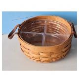 Longaberger Woven Traditions Divided Basket /Liner