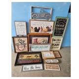 Farmhouse Style Decorative Signs Lot - Mr. & Mrs.,